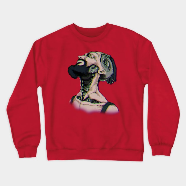 dreamer man cyber robot Crewneck Sweatshirt by Takeshi Kolotov